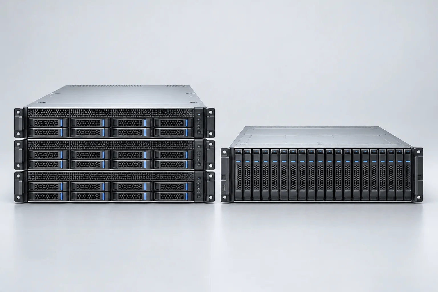 Rackmount servers and storage array